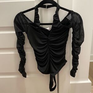 Out from Under Black Ruched Women's Bodysuit